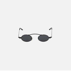 Black Oval Women's Sunglasses - Minimal Metal Frame